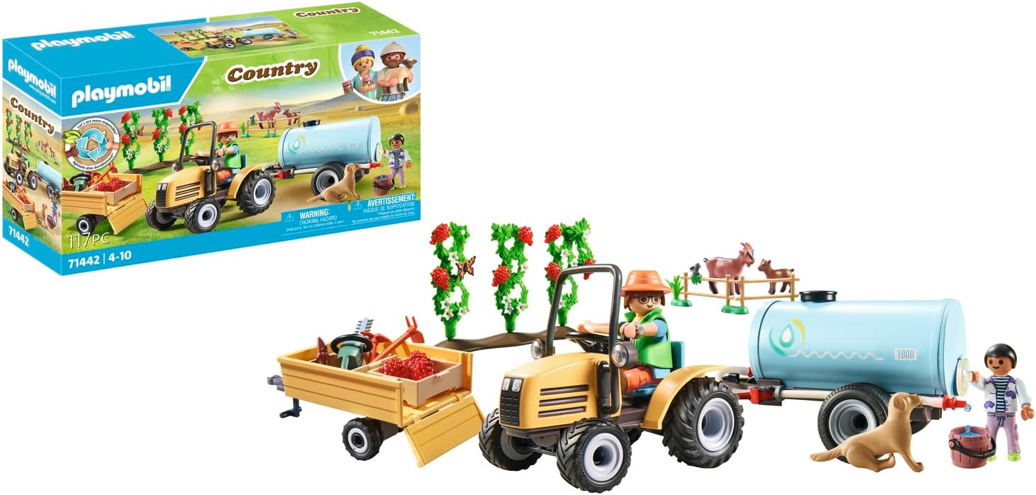 PLAYMOBIL Country 71442 Tractor with Trailer and Water Tank from 4 Years