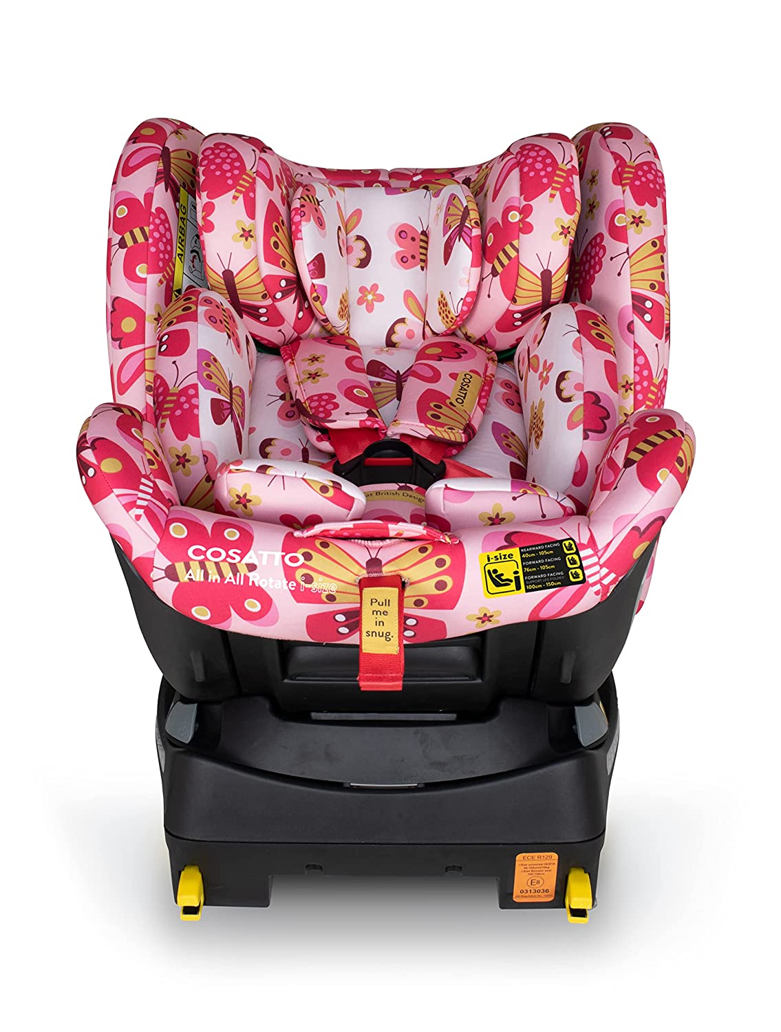 Cosatto All in All Rotate i-Size Car Seat from Birth 0-12 Years ISOFIX ERF Anti Escape Flutterby Butterfly