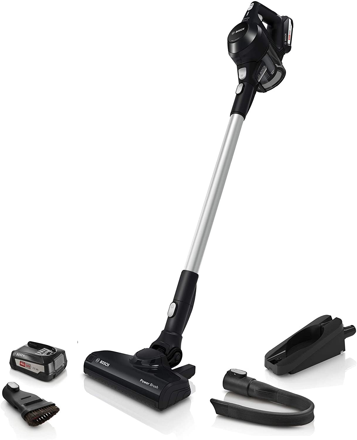 Bosch Hausgerate Bosch Unlimited 6 Series BCS611AM - Cordless broom vacuum cleaner, up to 30 minutes, 18 V, including 1 replaceable battery (Power for ALL), white