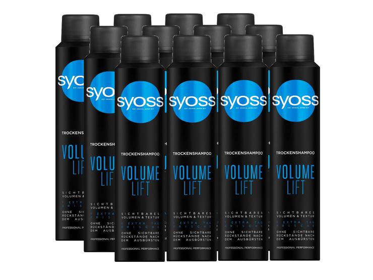 Syoss Volume Lift Dry Shampoo (12 x 200 ml), Dry Shampoo for Voluminous Hair Styling, Dry Shampoo without Residue for Extra Freshness without Washing Hair