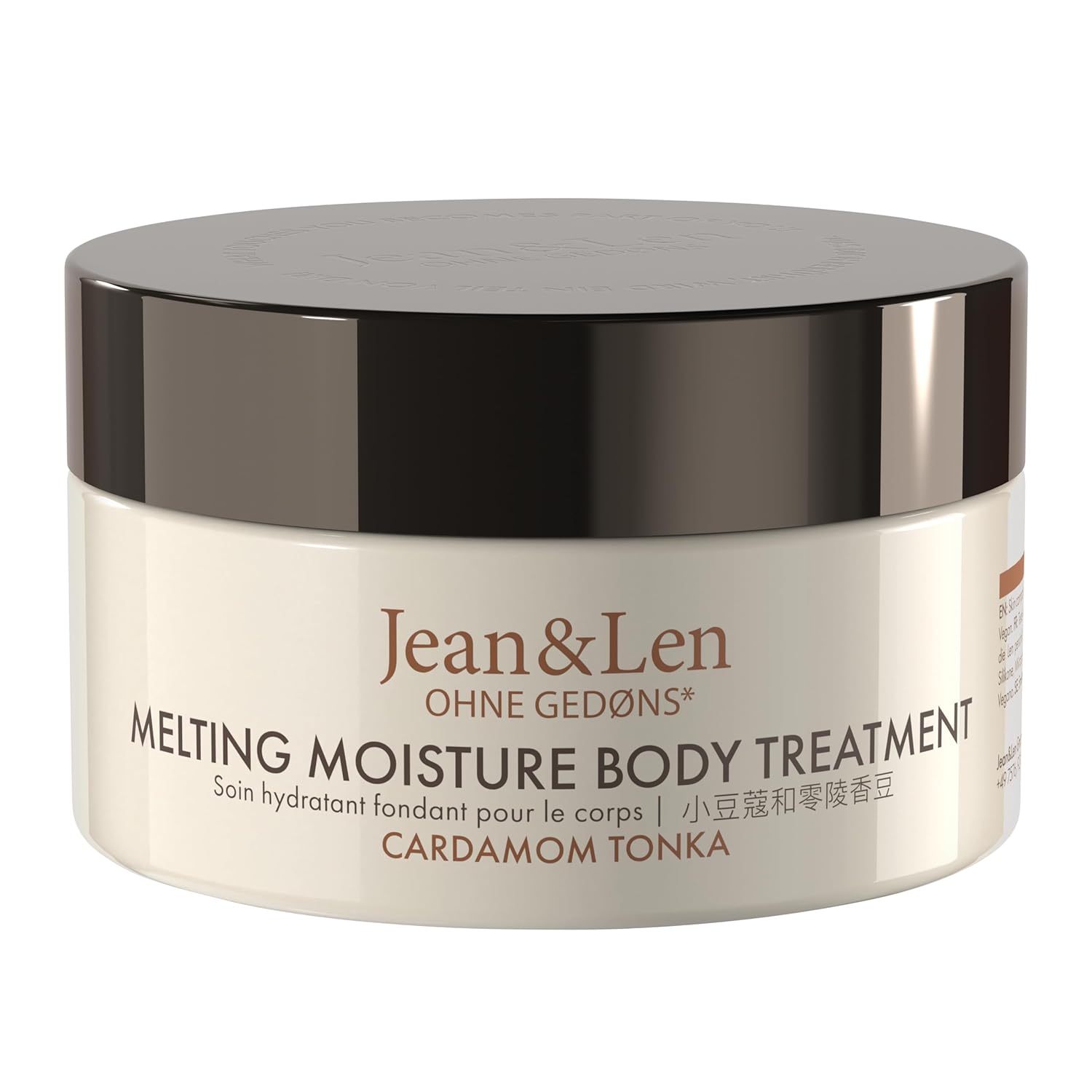 Jean & Len Melting Moisture Body Treatment Cardamom & Tonka, for a Scented Care Result, For Normal Skin, High-Quality Jar, Nourishing Body Butter, Parabens & Silicones, Vegan, 200 ml