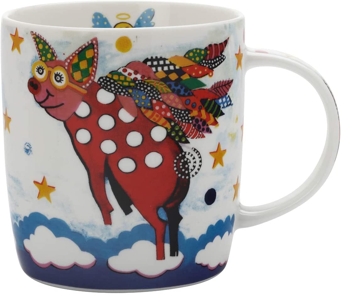 Maxwell & Williams DI0097 Smile Style Pigasus Mug, Porcelain, Multi-Colour, 370 ml, in Gift Box