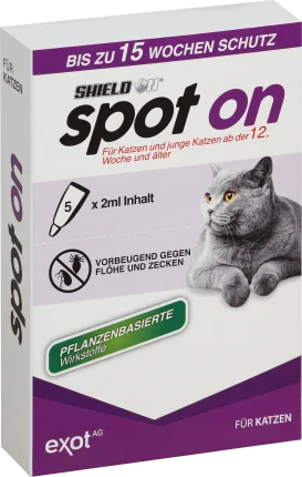 Insect repellent fluid for cats, spot on drops (5 x 2ml), 10 ml