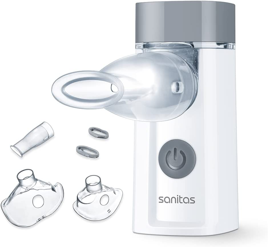 Sanitas SIH 52 Inhaler with Vibrating Membrane Technology for Treatment of Respiratory Disorders such as Colds and Asthma, Portable and Quiet, Suitable for Adults and Children