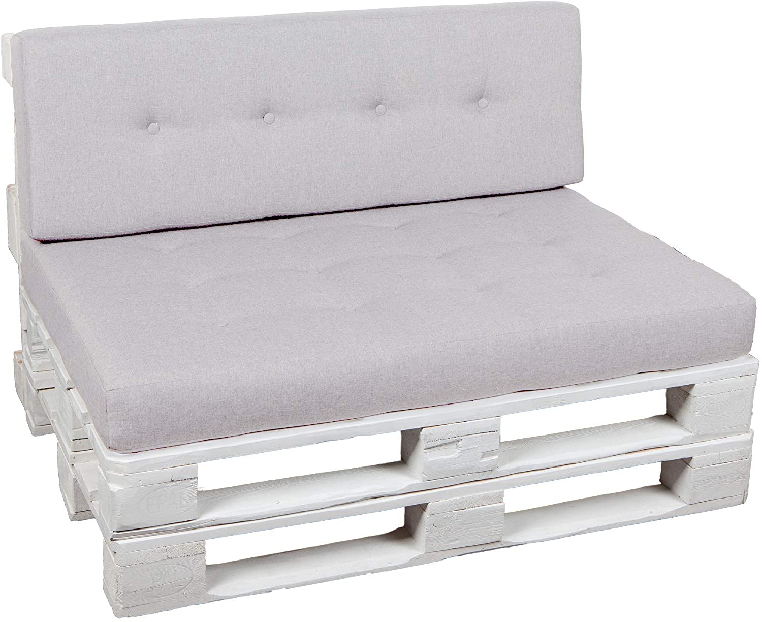Pallet Cushions Seat Cushion Backrest Quilted, Platinum