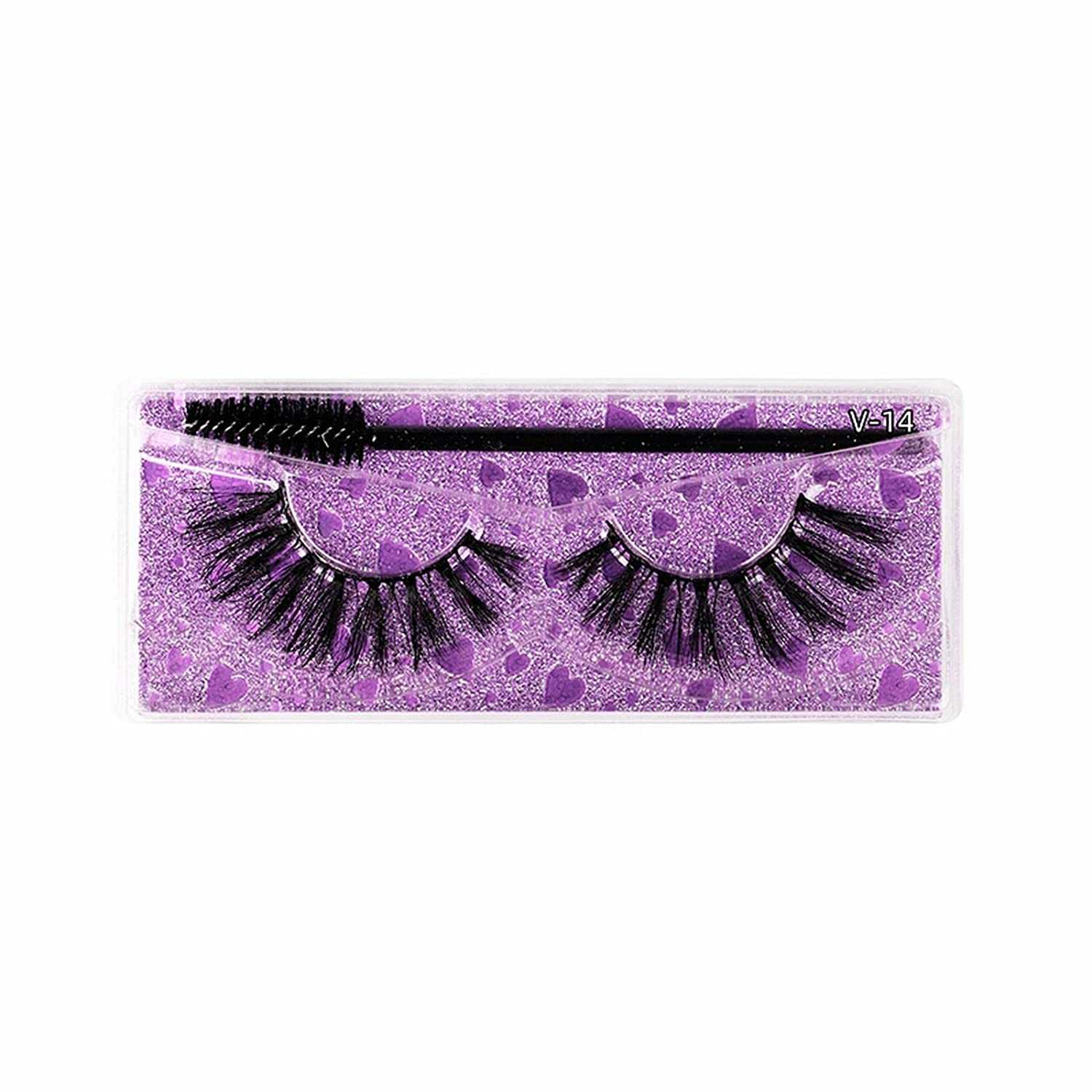 Generic 3D Thick False Eyelashes 1 Pair of Cotton Threads of V-Eyeliner Black, ‎no