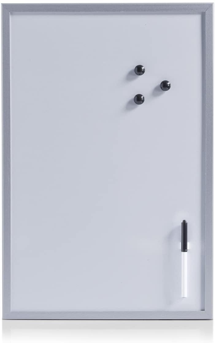 Zeller 11538 Magnetic White Board 40 X 60 Cm Aluminium Grey