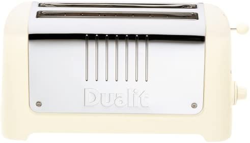Dualit Lite Toaster for 2-4 Toast Soft Touch Defrost Function, cream