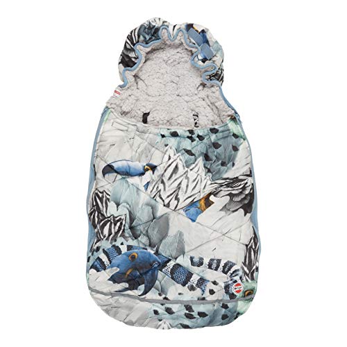 Lodger Maxi Cosi Winter Foot Muff 0-12 Months - Mini Bunker - Universal - Can be Used for Maxi Cosi and Travel Cot - Animal Print Grey/Blue
