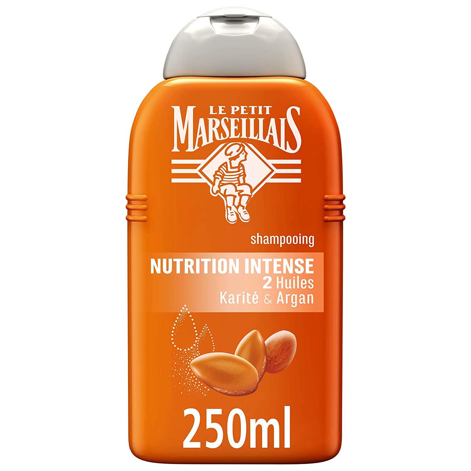 Le Petit Marseillais Shampoo Nutrition Intense Oil Argan Oil for Very Dry Hair with Frizz 250ml Pack of 3