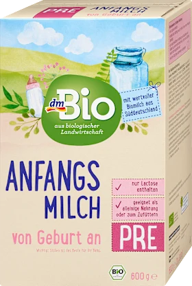 Initial milk pre from birth, 600 g