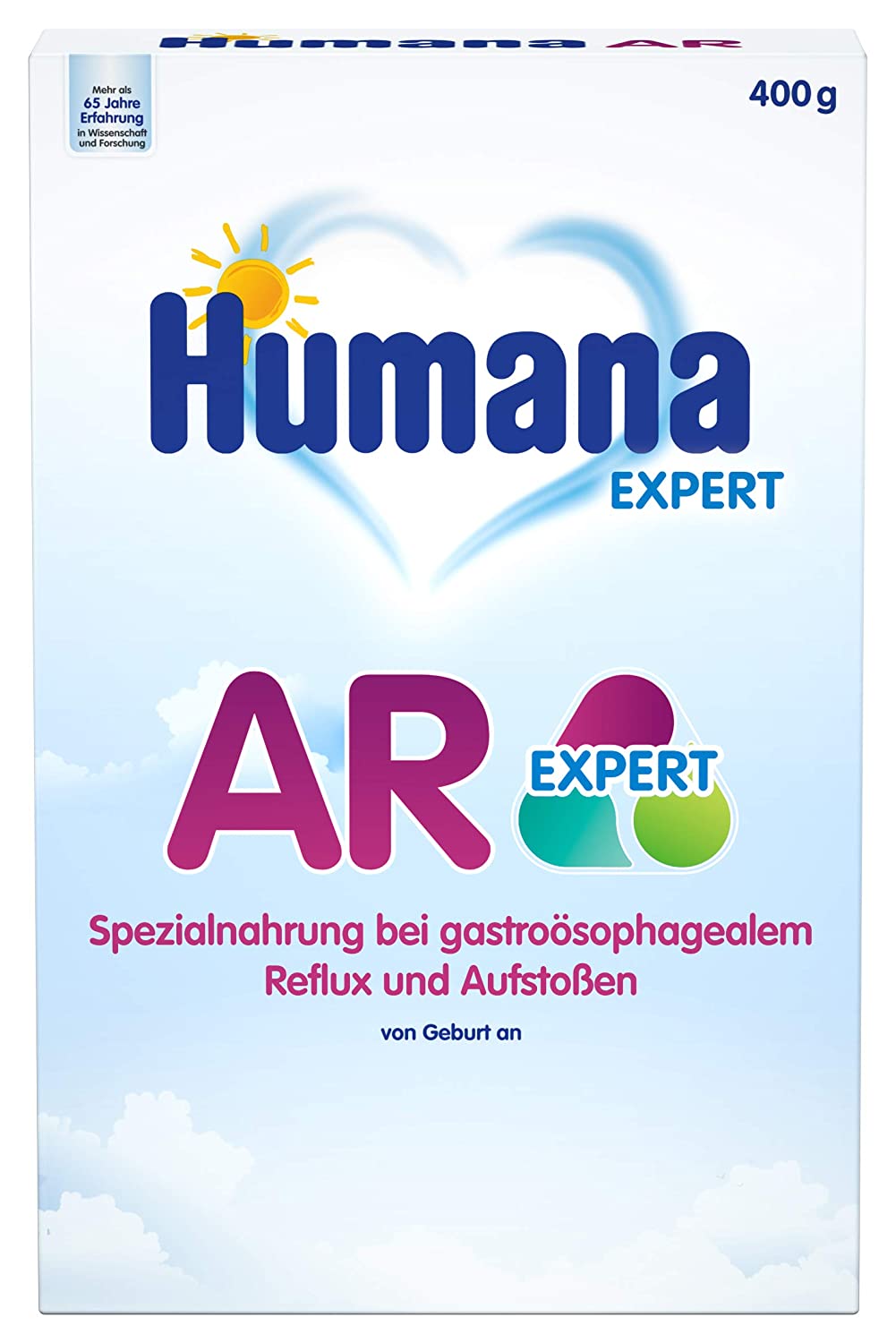 Humana AR Expert, von Geburt an, Spezialnahrung bei gastroösophagealem Reflux und Aufstoßen, verringert Rückfluss aus dem Magen, für Säuglinge & Kleinkinder, 400 g