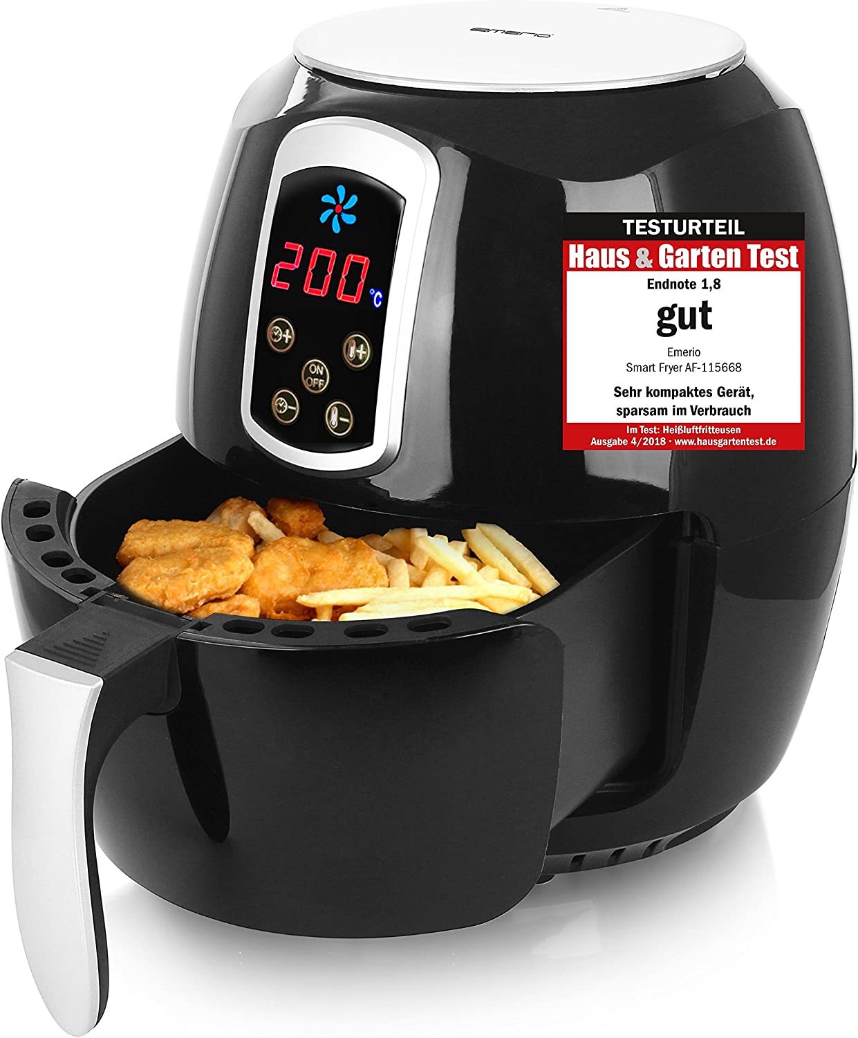 Emerio Hot Air Fryer, Smart Freyer for Frying Without Oil