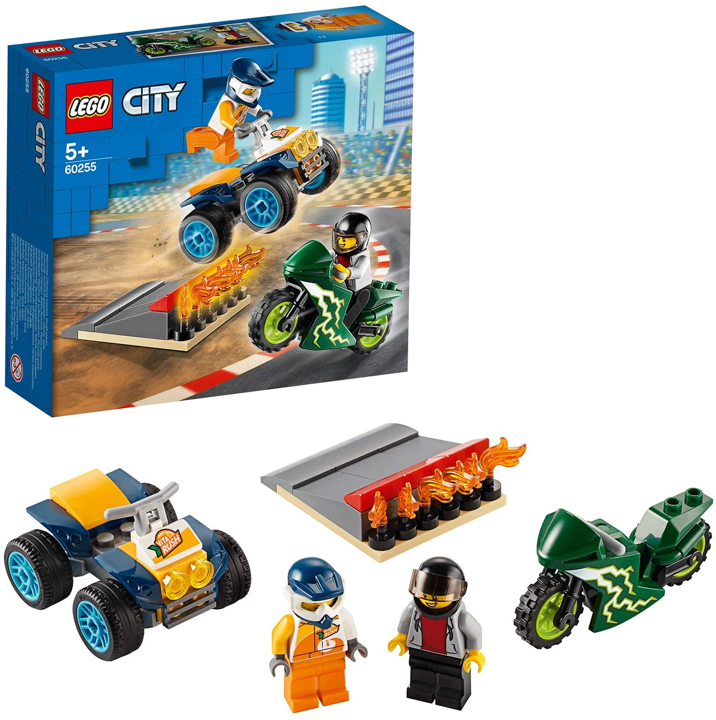 Lego 60255 Stunt Team City Team Play Set With Quad Bike, Motorbike And Stun