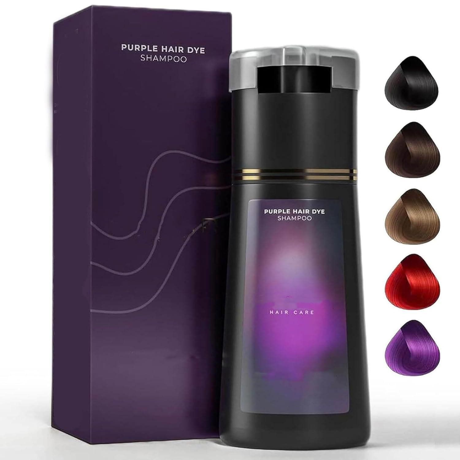 Polar Hair Dye Shampoo, Polar Hair Care, 3-in-1 Instant Hair Dye Shampoo, Polar Hair Care Instant Dye Shampoo, Suitable for Women and Men, for Gray Hair Coverage (Grape Purple)