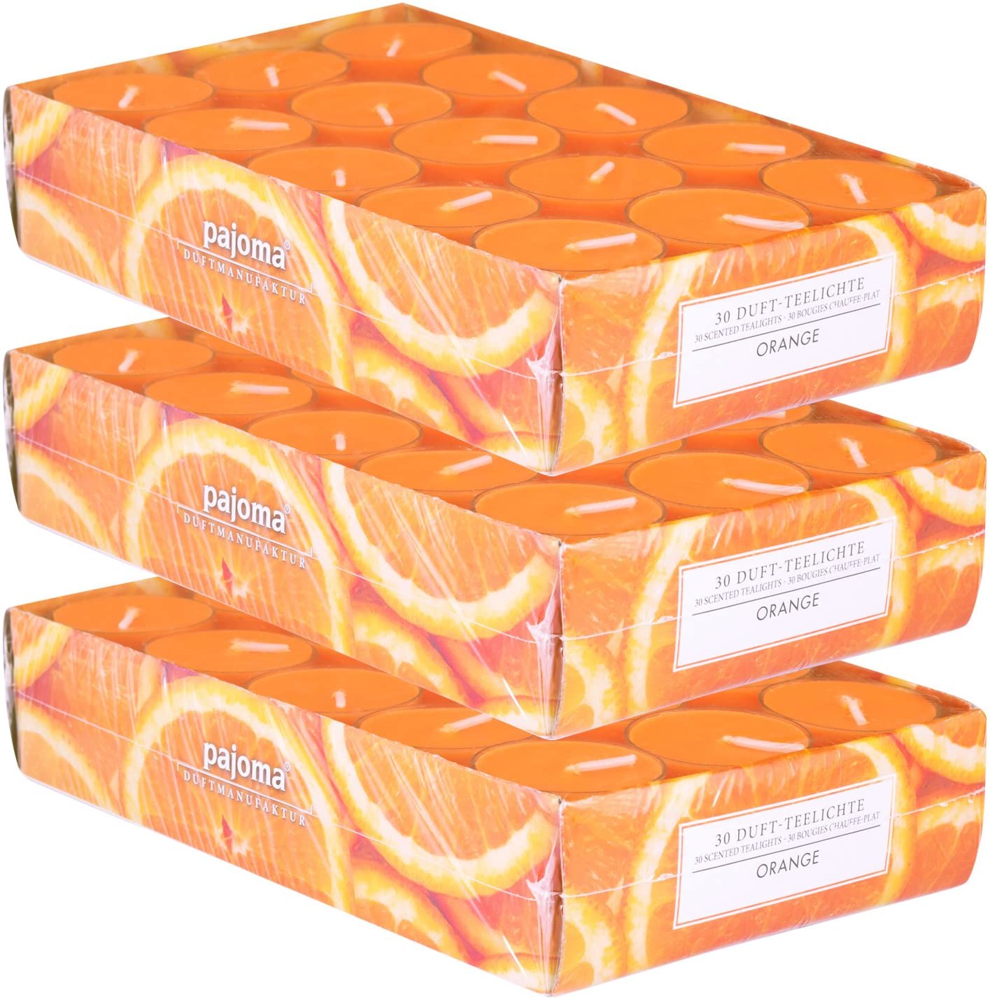 Pajoma Duftteelicht Orange, 90 Stück (3 X 30Er Pack) In Verschiedenen Düfte