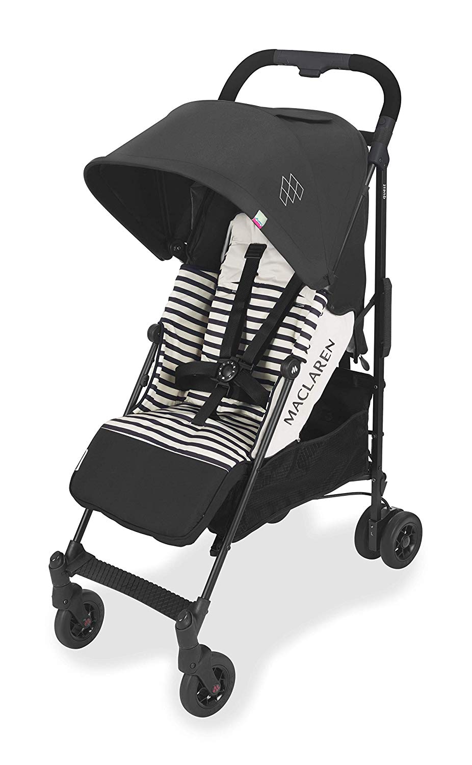 Maclaren Quest Arc Buggy - Ideal for newborns up to 25kg, features a retractable UPF50+/waterproof canopy, seat with adjustable positioning. Compatible with Maclaren bassinets