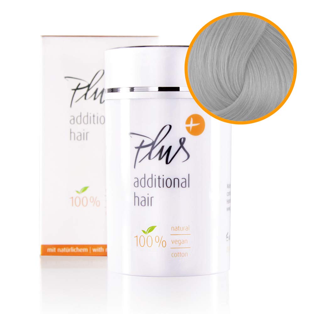 Plus Additional Hair, Effective Scatter Hair for Men and Women, Optical Hair Thickener for Light Hair with Vitamin E I Hair Filler Vegan, 1 x 25 g Can grey, ‎grey