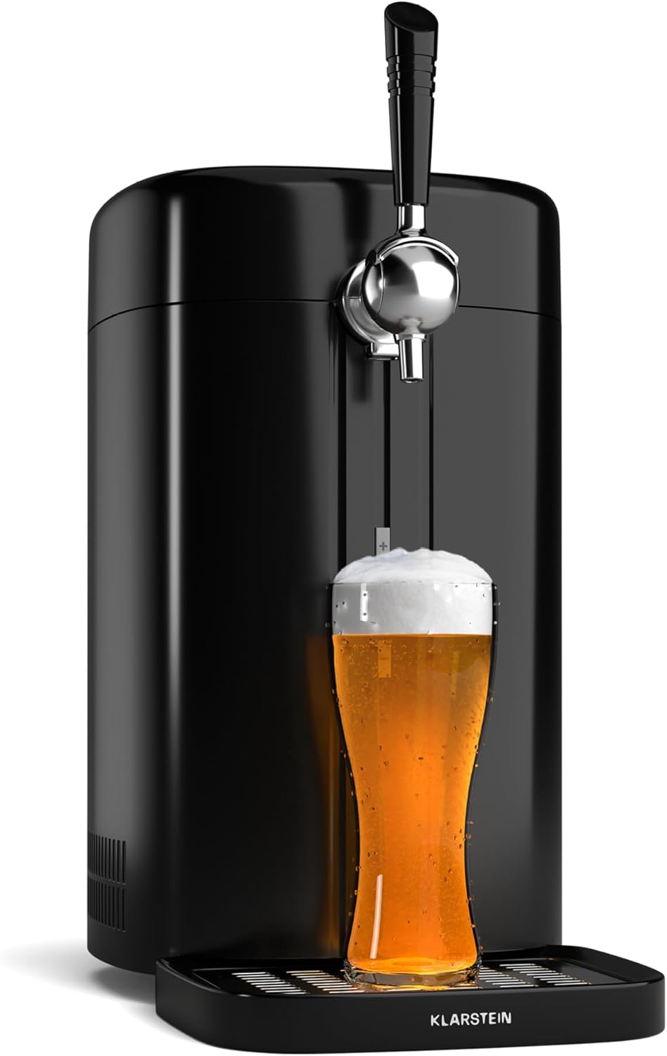 Klarstein FrostBrew Beer Dispenser - 5L Beer Dispenser with CO₂ Pressure System, Thermoelectric Cooling System, Temperature Control 3-12°C, LED Display, Removable Drip Tray, Black/Silver