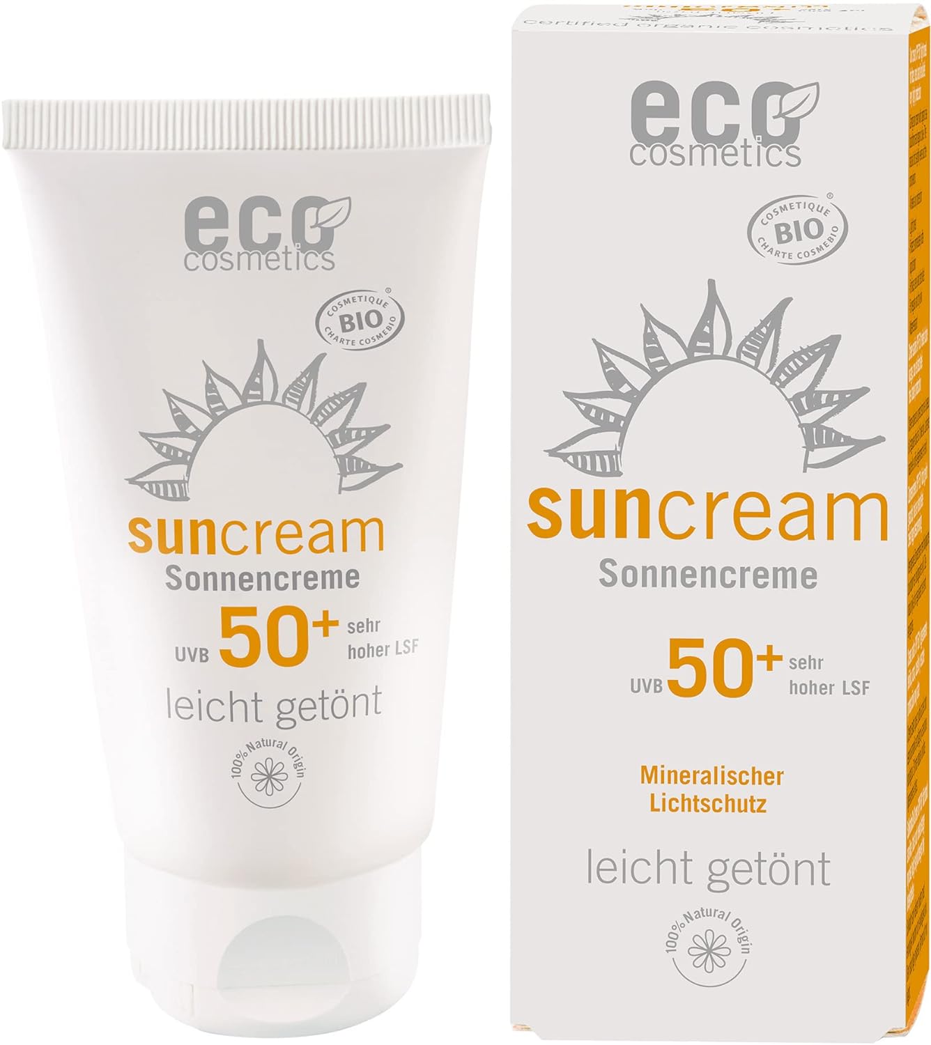 eco cosmetics Sun Cream SPF 50 Lightly Tinted (2 x 75 ml)