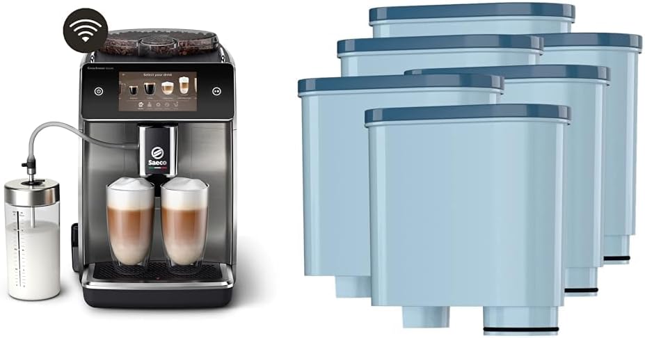 Saeco Granaroma Deluxe Fully Automatic Coffee Machine - Wifi Connectivity & Wesper Water Filter Cartridges Compatible with Saeco and Philips Coffee Machine