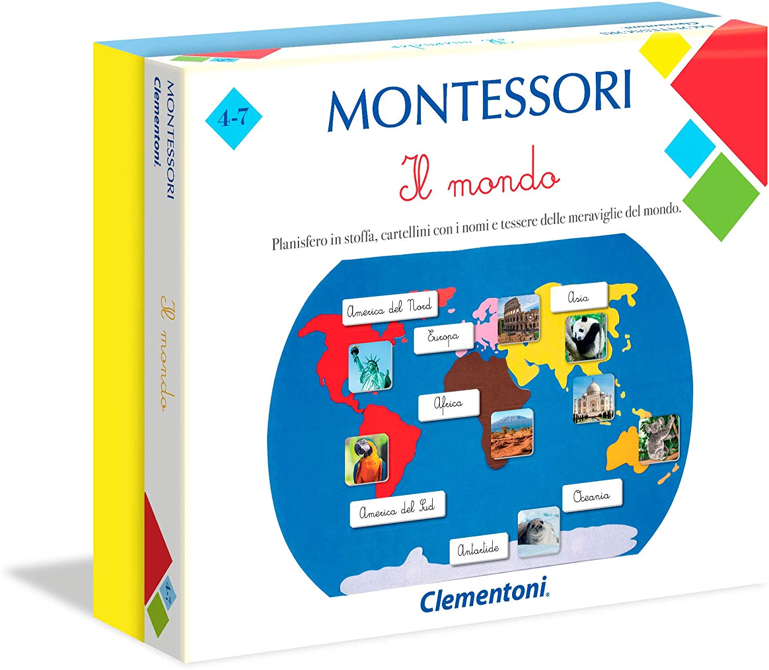 Clementoni-16210-Montessori-Il Mondo Educational Game Multi-Coloured