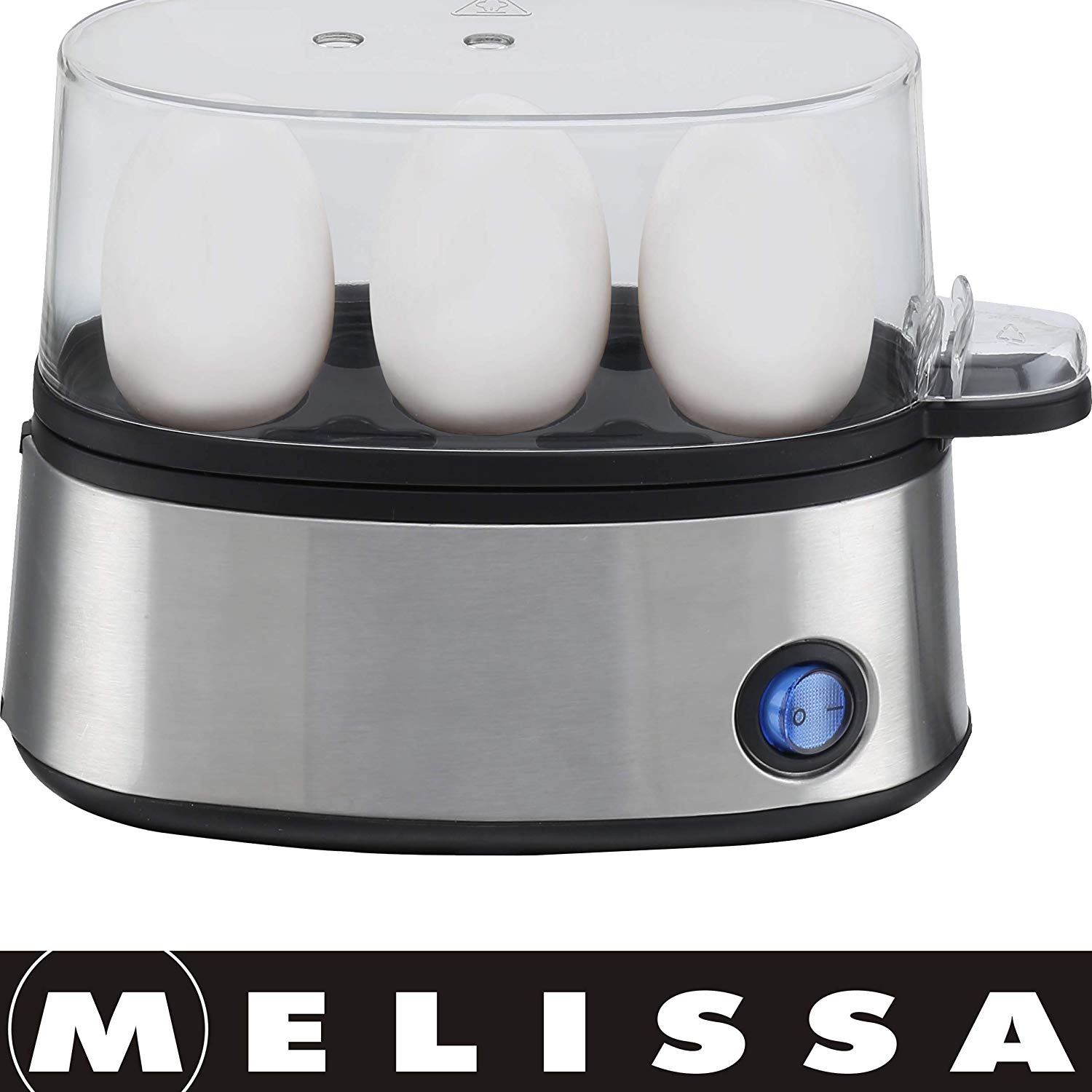 Melissa 16220019 for 3 egg design Egg Boiler Egg Cooker, Stainless Steel, S