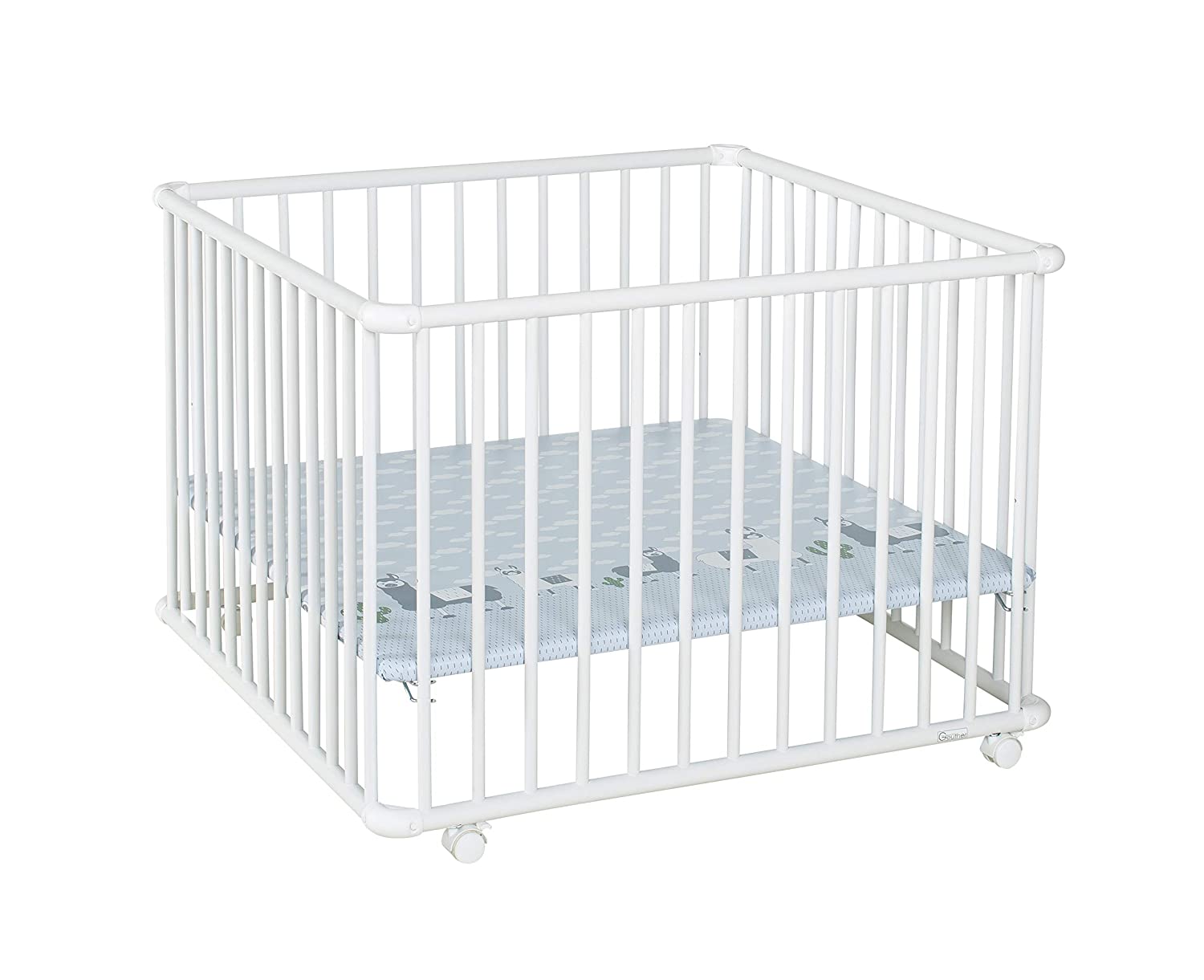 Geuther Belami Playpen Tüv-Approved Height-Adjustable Removable Padded Floo