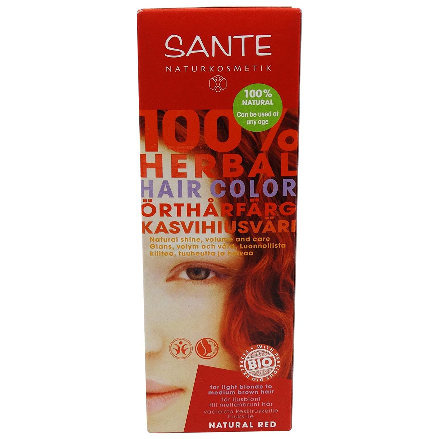 shop bio yumi Sante Herbal Hair Colour – Red – WITHOUT Peroxide and Ammonia – Free from Artificial Colours – Vegan, ‎rot