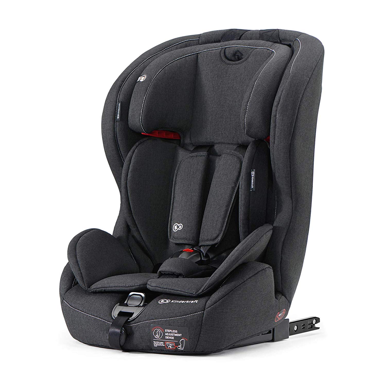 Kinderkraft Safetyfix Isofix Child Car Seat 9 to 36 kg Group 1 2 3 Black