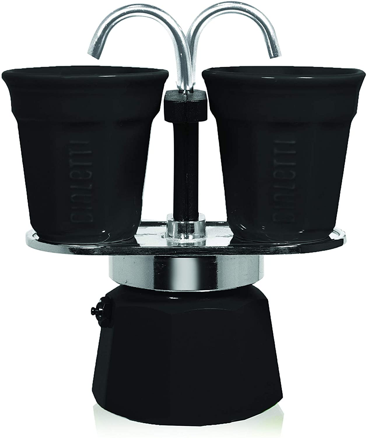Bialetti 0006195 Mini Express Set of 2 Espresso Cups in Black, Aluminium, 30 x 20 x 15 cm