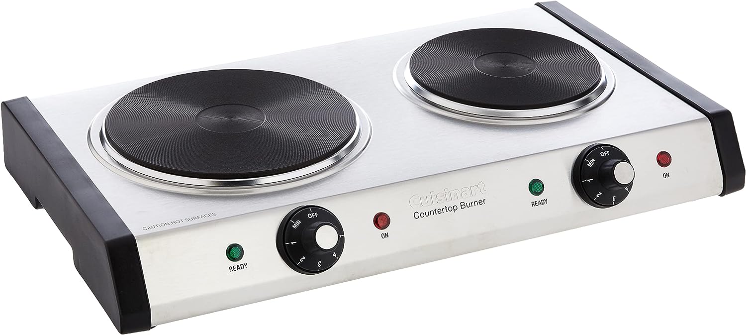 Cuisinart CB-60 Cast Iron Double Burner, Stainless Steel