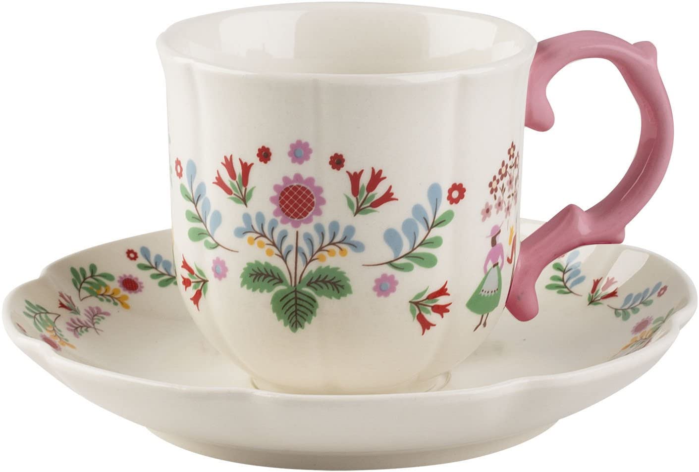 CREATIVE TOPS Katie Alice Festival Folk Breakfast Cup and Saucer