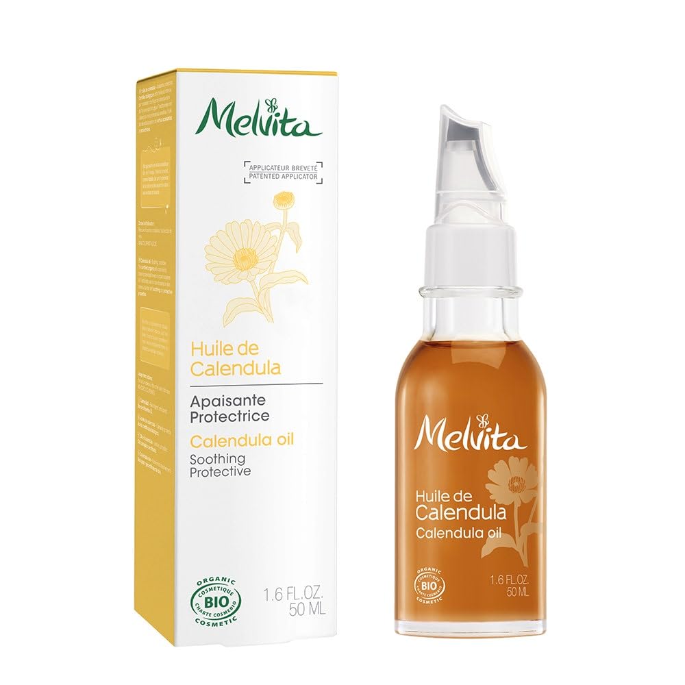 Melvita – Bio-Calendulaöl – Schützt die Haut vor Irritationen und beruhigt – 100 % natürlich – Bio-zertifiziert – Flasche 50 ml