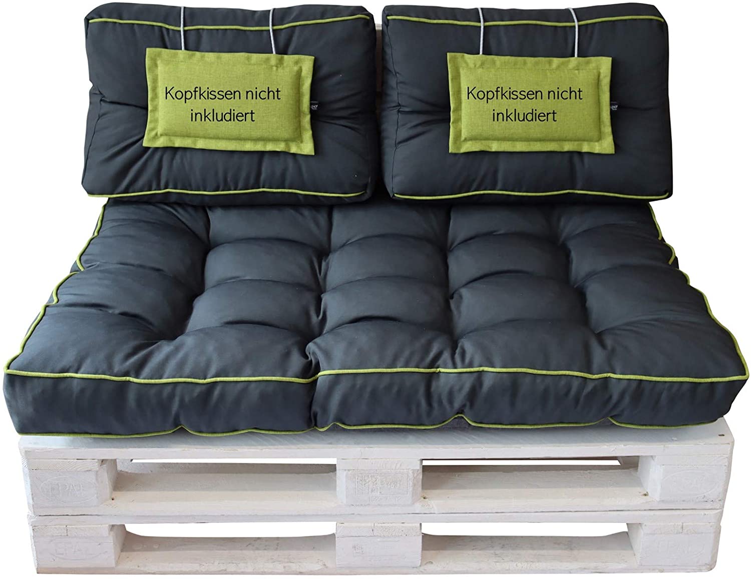 Lileno Home Palette Cushion Set, Anthracite And Green.