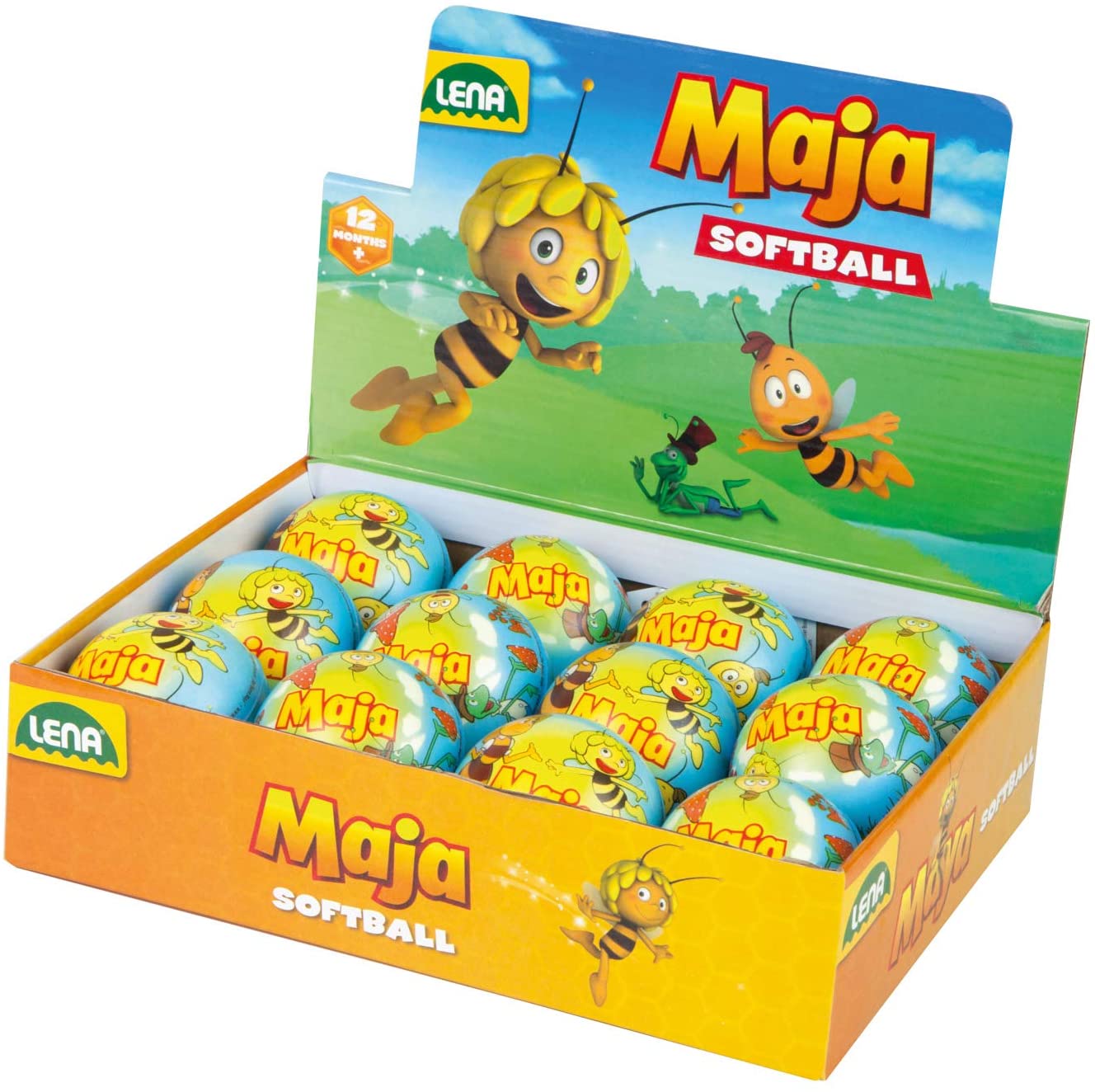 Lena 62192Ec Bee Kiga Set Of 12 Nursery Soft Balls, Ball Diameter 6.3 Cm, S