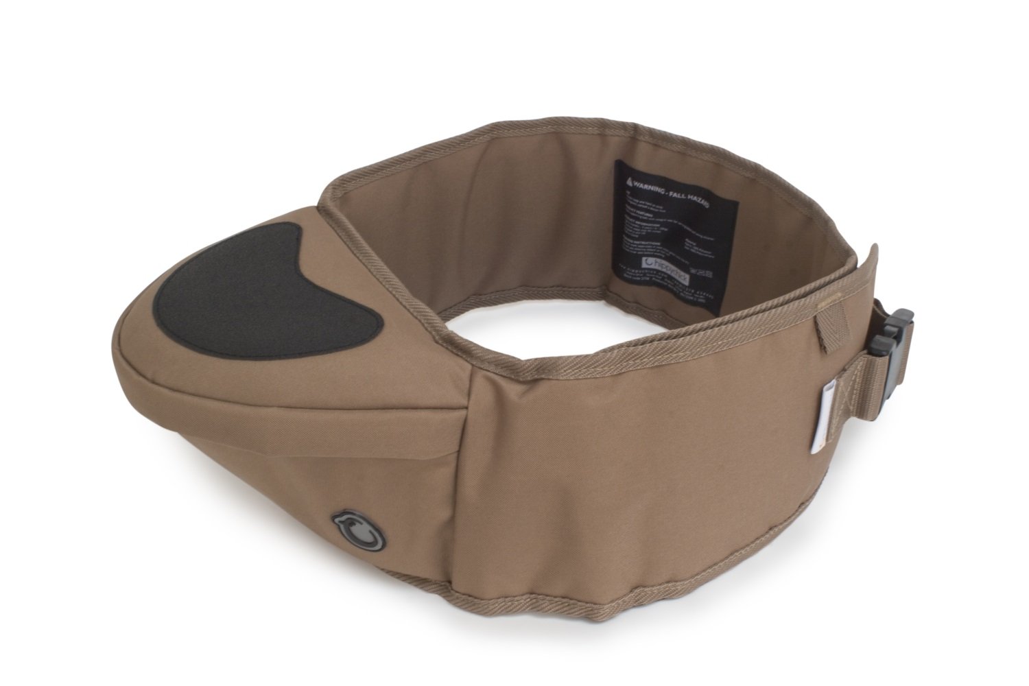 The Hipseat baby carrier from Hippychick - the uncomplicated hip seat that protects your back - coffee brown