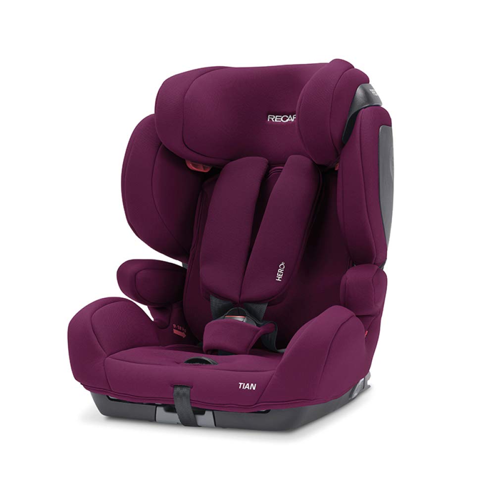 Recaro Kids Tian Child Seat (9-36 kg), Comfort and Safety, Universal Installation, Group 1-2-3, Isofix Connections Group 2-3 (Optional), Adjustable, Core Very Berry