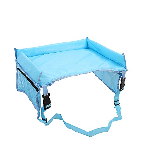 KGCA Baby Car Seat Tray Pram Kids Toy Food Water Holder Desk Kids Portable Table For Car New Child Table Playpen Light Blue