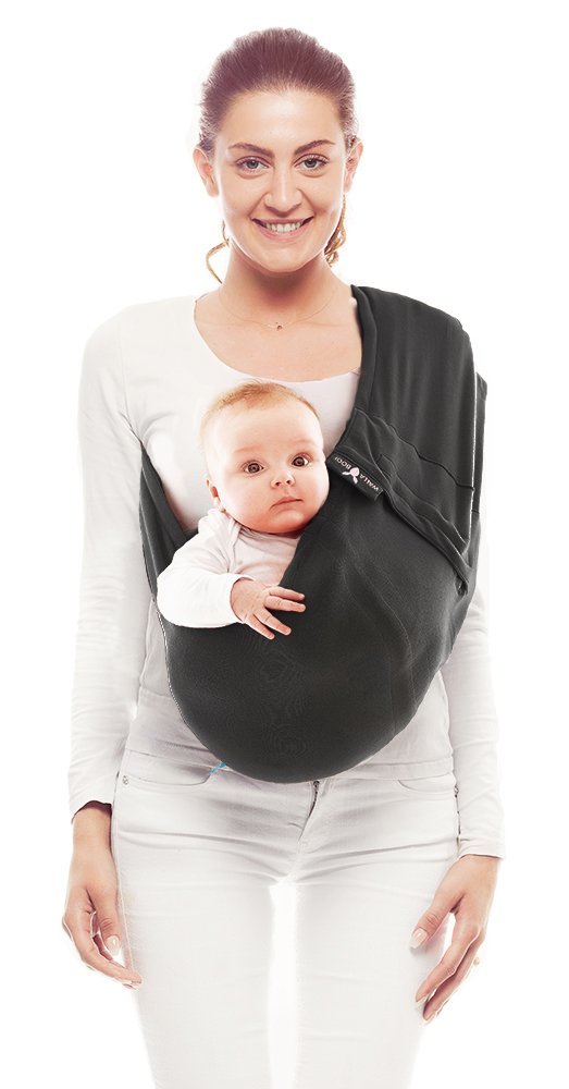 Wallaboo Baby Carrier Sling Connection 100% Cotton Fits Your Baby\'s Shape Black