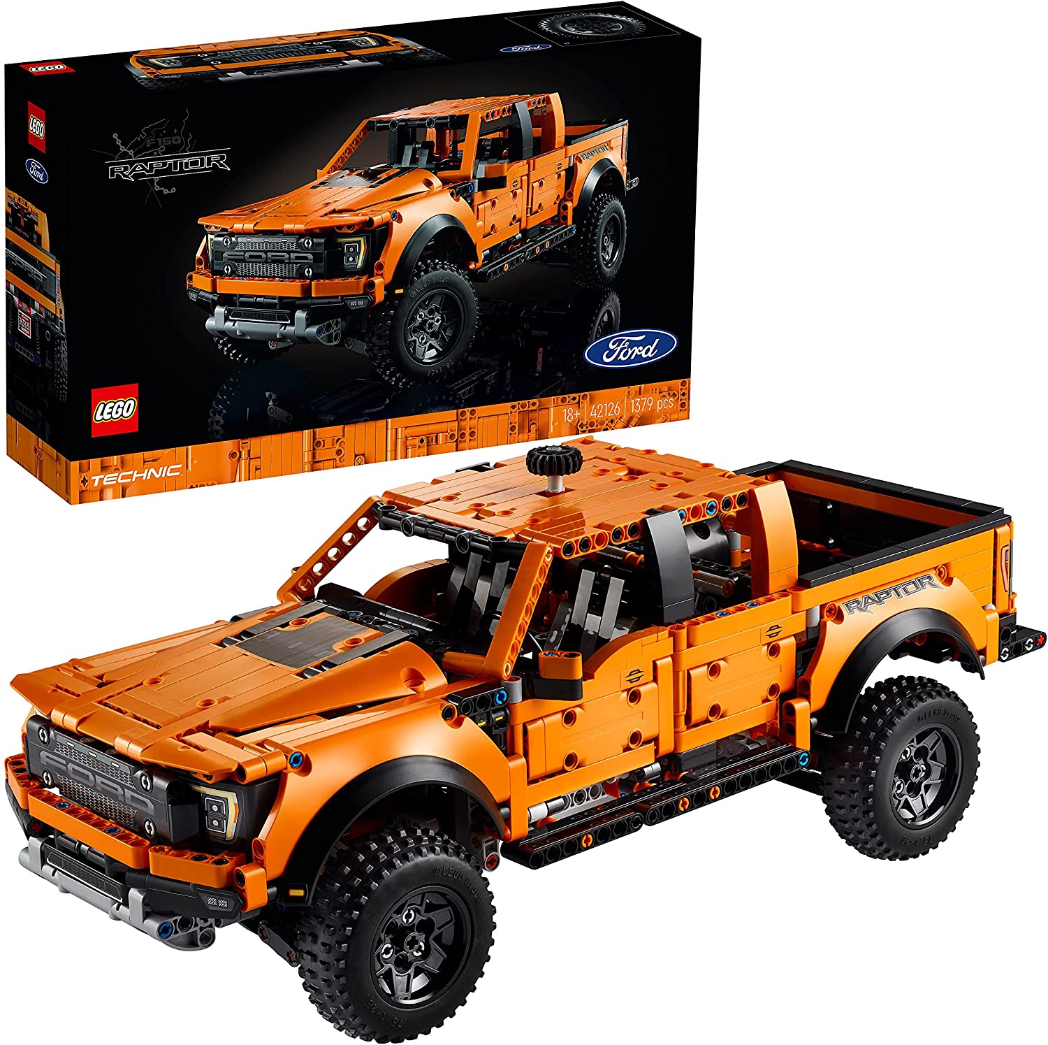 LEGO 42126 Technic Ford F-150 Raptor Pick-Up Truck, Model Car for Adults, E