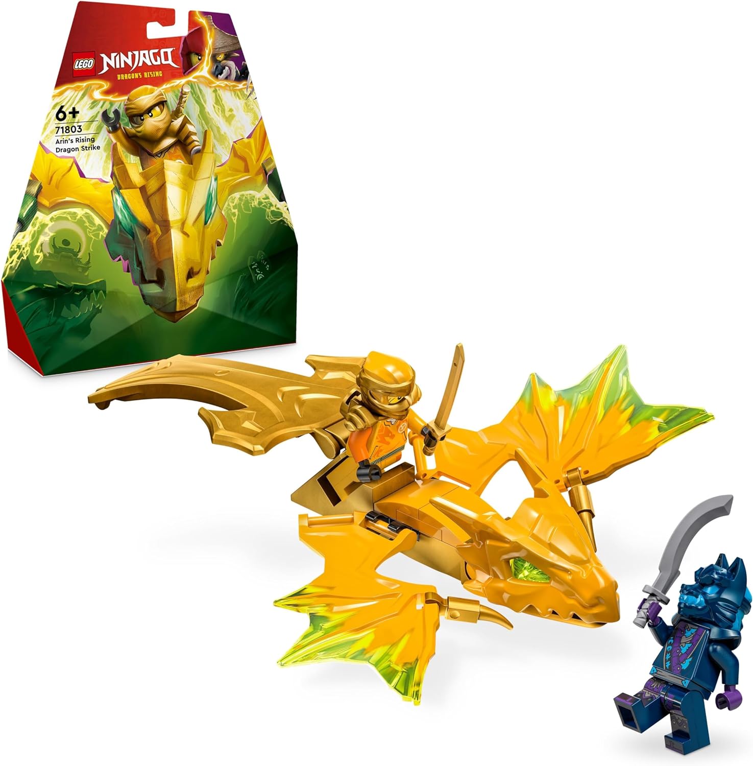 LEGO Ninjago Arins Dragon Glider, Ninja Set with Dragon Toy and Figures Including Arin Mini Figure with Mini Katana, Small Gift for Boys and Girls from 6 Years 71803