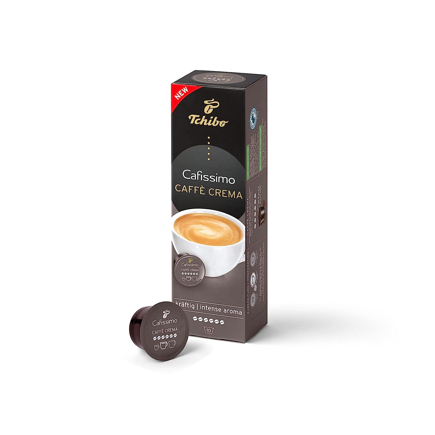 Tchibo Cafissimo Caffè Crema strong coffee capsules, 10 pieces (coffee, intensive with strong roasted aromas), sustainable & fair trade