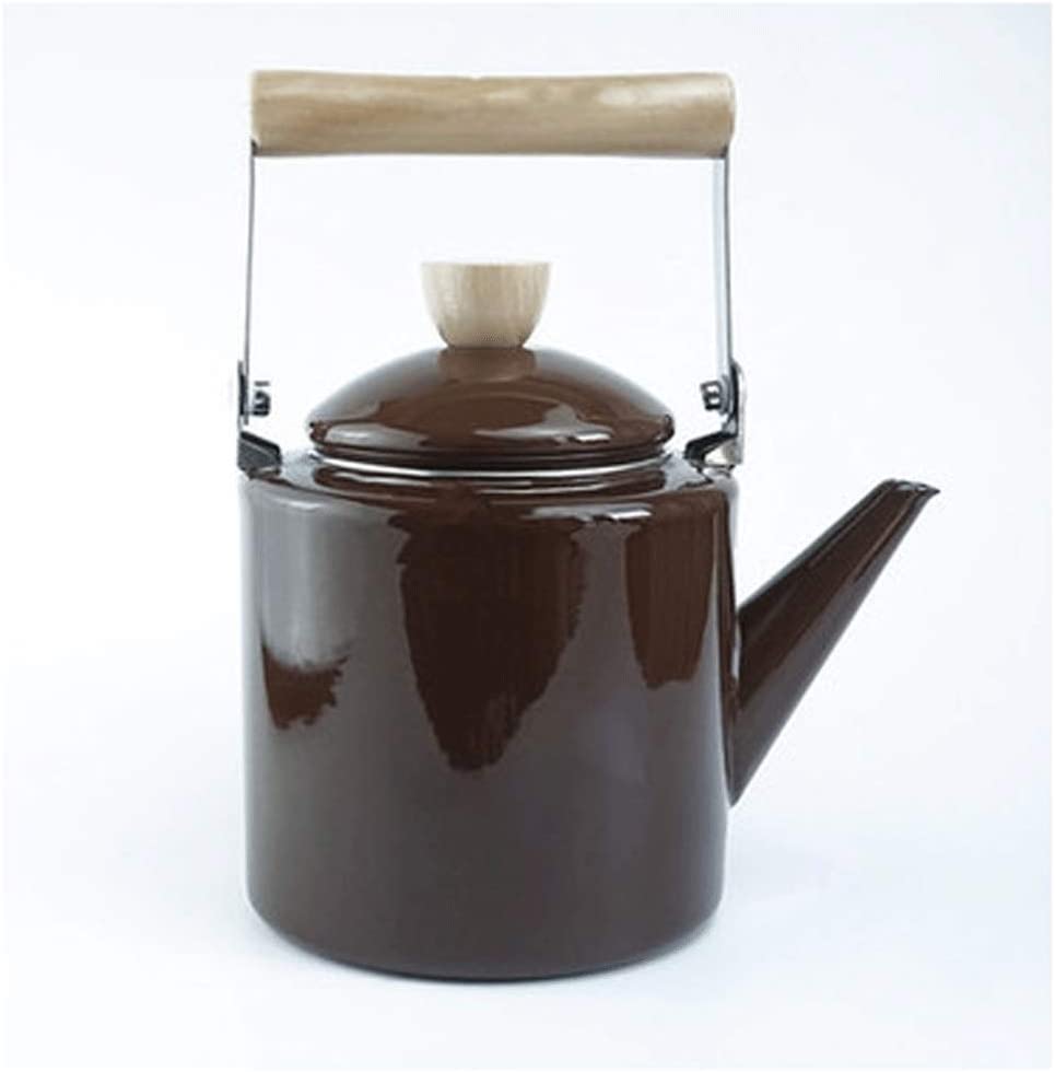 YULAN Kettle Thick Enamel Flower Teapot Jug 2.2L