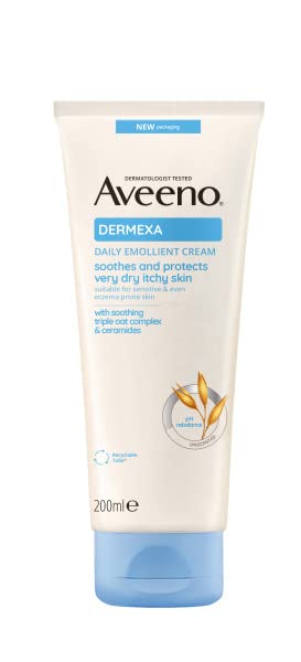 Aveeno Dermexa Daily emolleien Cream (200 ml), fragrance-free Moisturising Cream for very dry, sensitive, eczema prone Skin