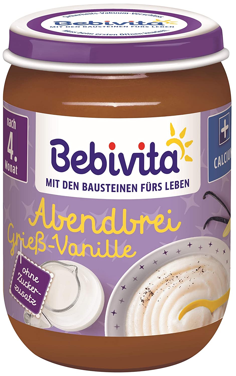Bebivita Abendbrei Grieß-Vanille, 6er Pack (6 x 190 g)