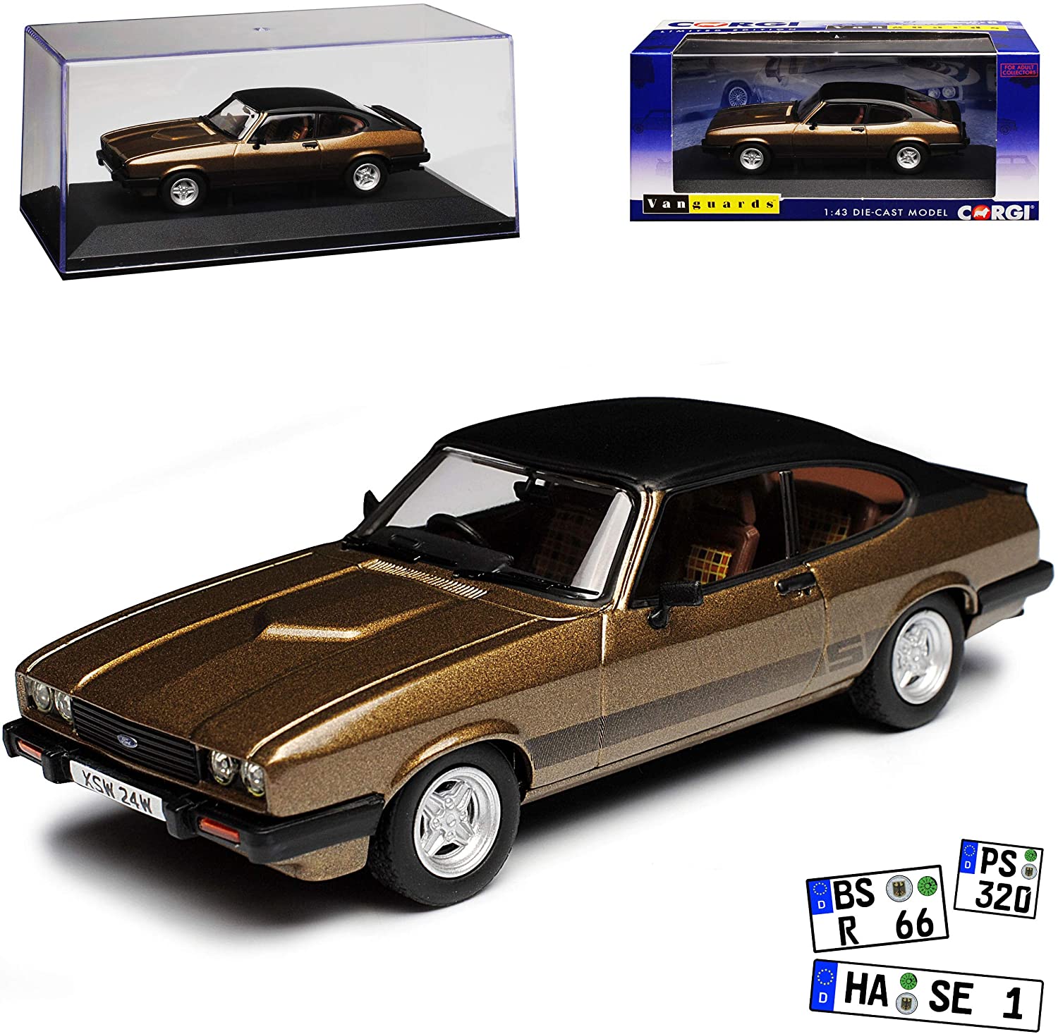 Vanguards Ford Capri Mk3 3.0 S Brown Gold Coupe Right Hand Drive 1978-1986 