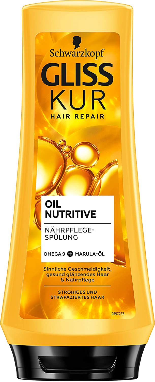Gliss Kur Oil Nutritive Conditioner (200 ml), Conditioner nourishes strawy, damaged hair, conditioner ensures perfect combability