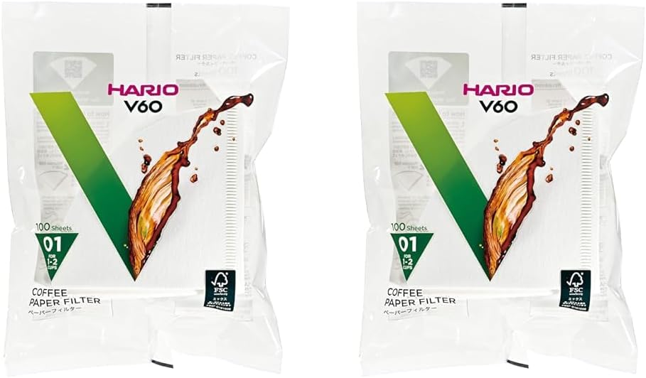 Hario Hario VCF-01-100W Coffee Filter, White (Pack of 2)