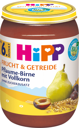 Fruit & Cereals Plum-pear with whole grains from the 6th month, 190 g